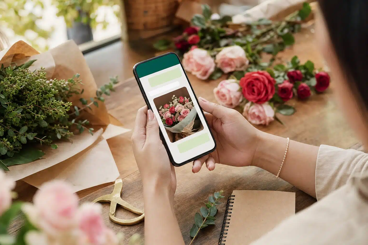 Contacto WhatsApp Flores a Domicilio pedido por chat